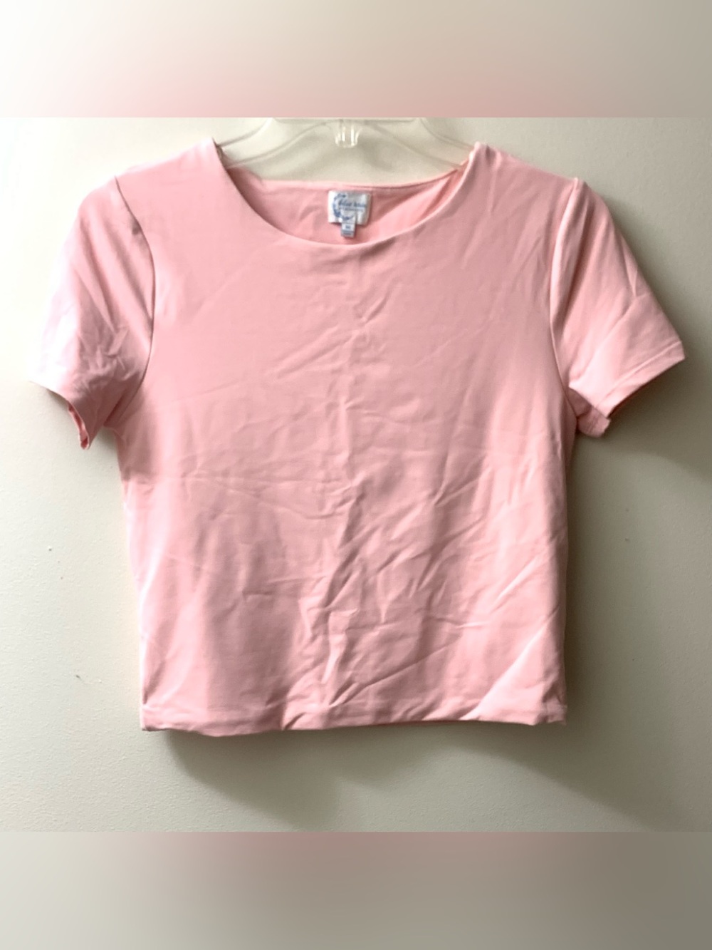 Blue Rain By Francesca's Blush Pink Cropped Short Sleeve Top Wmns Sz M Preowned